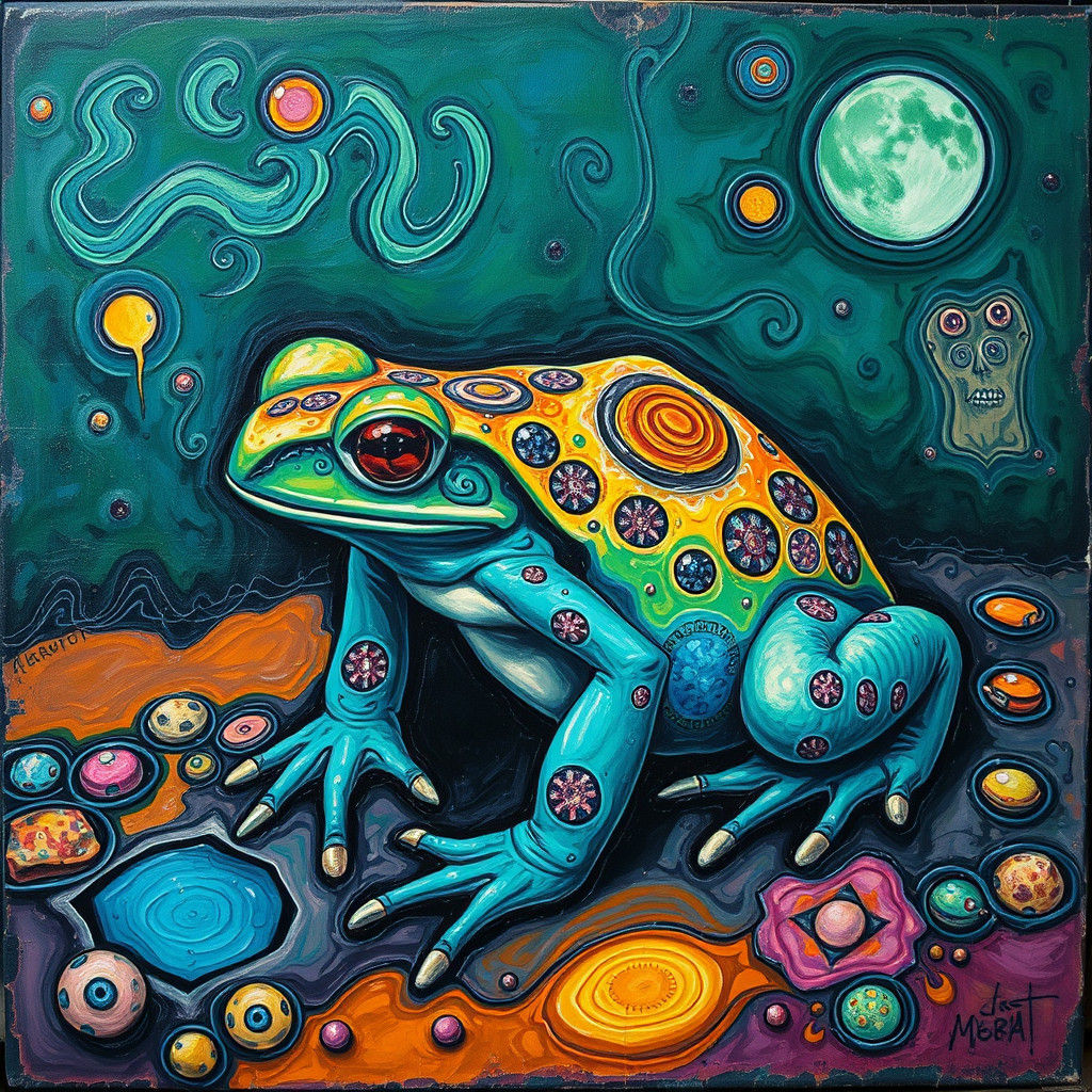 Surreal Psychedelic Toad in Abandoned Asylum