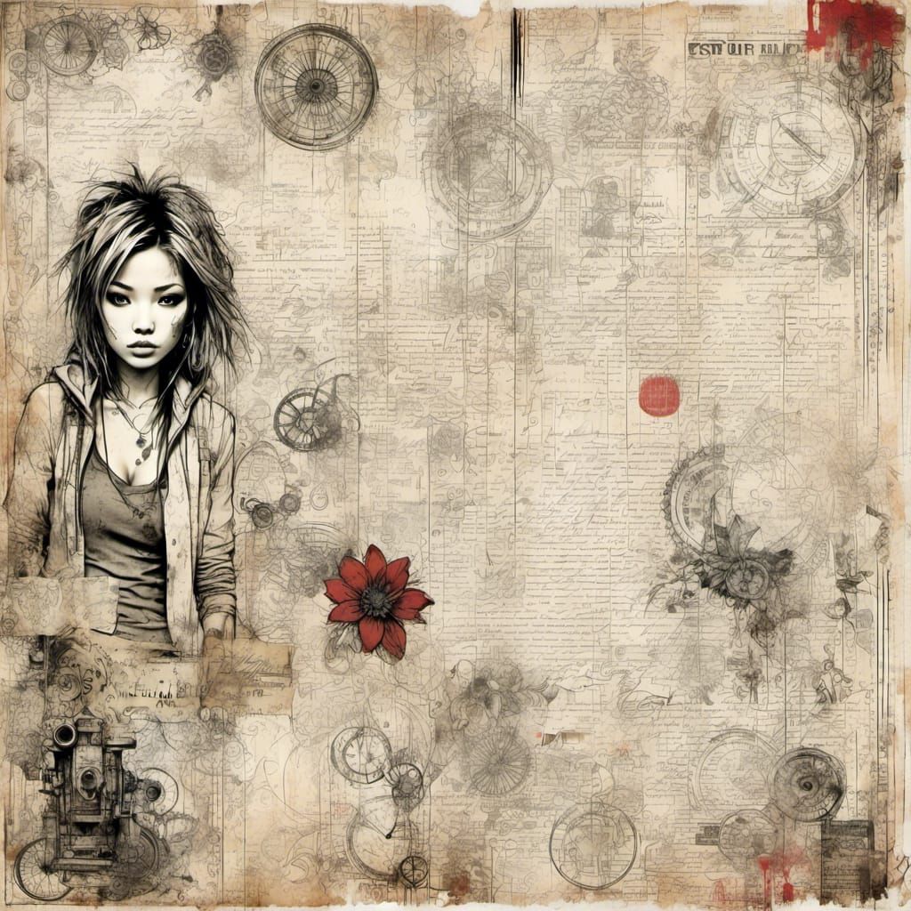 Lined Journal Paper with Grunge Poster Effect