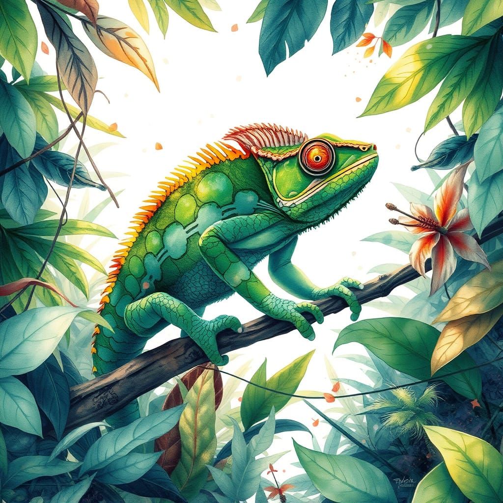 Surreal Jungle Scene Blends Whimsy and Digital Art