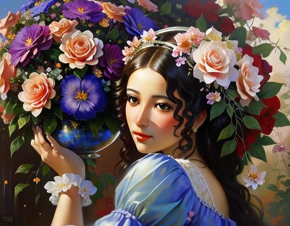 pretty time to create realistic fractal fantasy flowers art