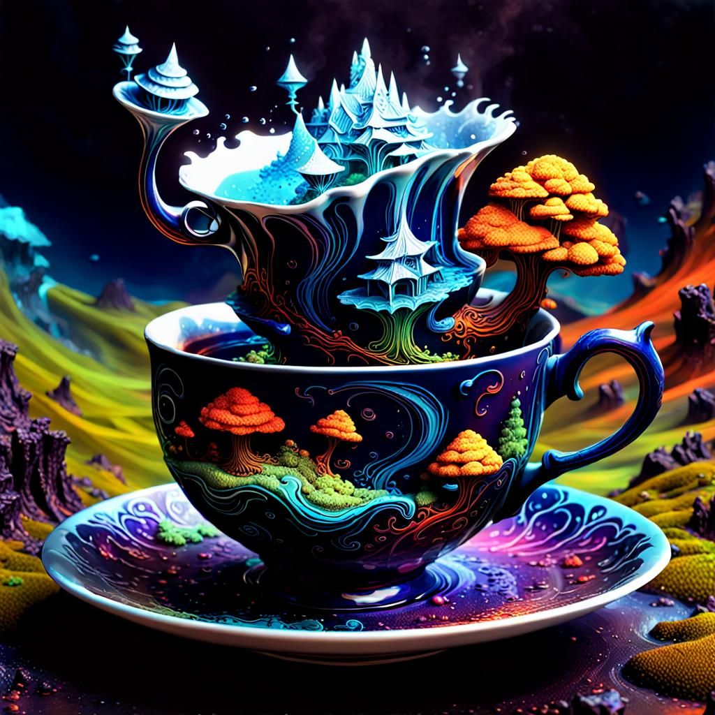 Surreal Teacup World: A Deep Color Fantasy