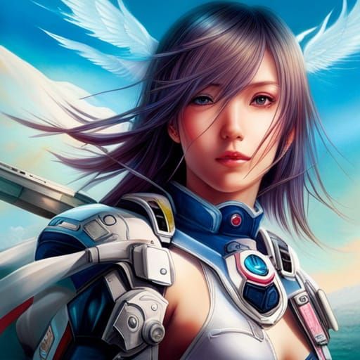 Hyperrealistic Portrait of Mylene from Macross 7