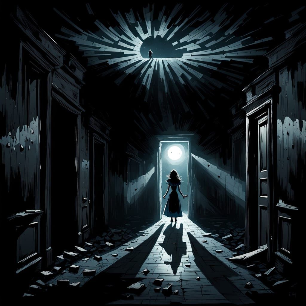 Dark Fantasy Horror Scene: Eternal Ruin and Shattered Illusi...