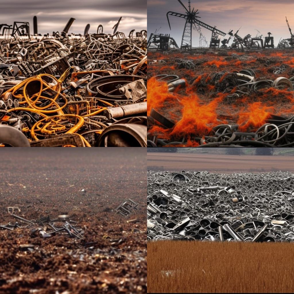Hellish Scrap Metal Field Landscape