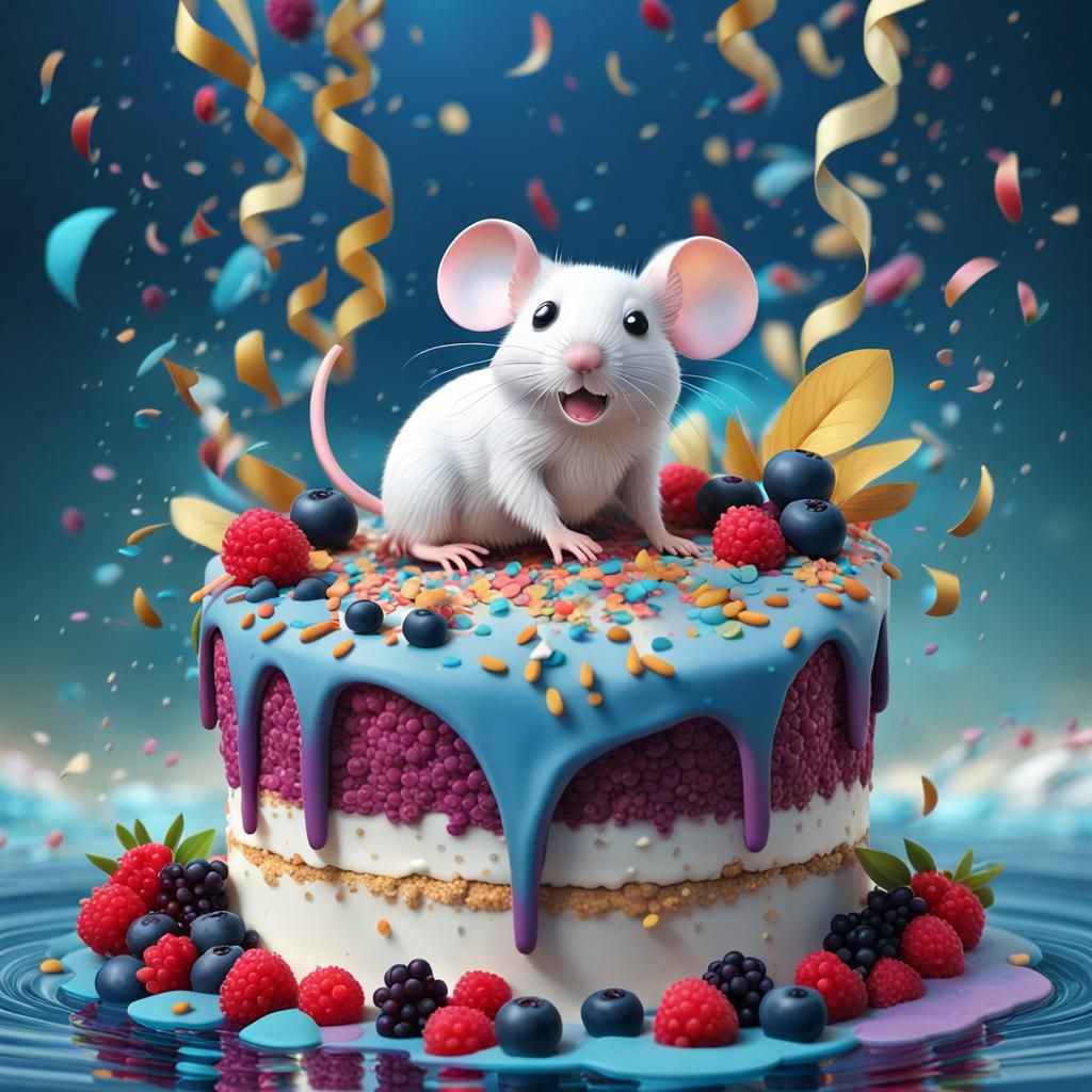 Joyous Confetti Cake Celebration in 3D