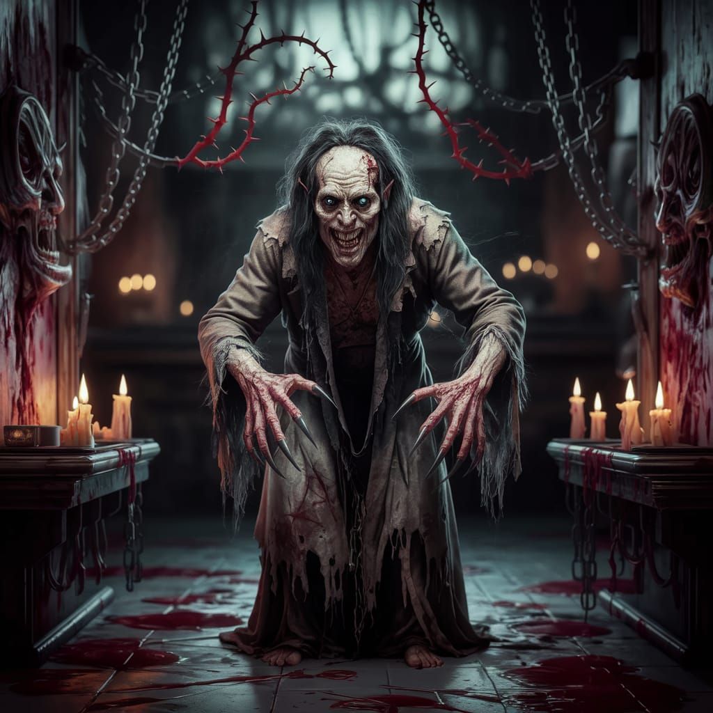 Grotesque Tormentor in a Dark, Twisted Chamber