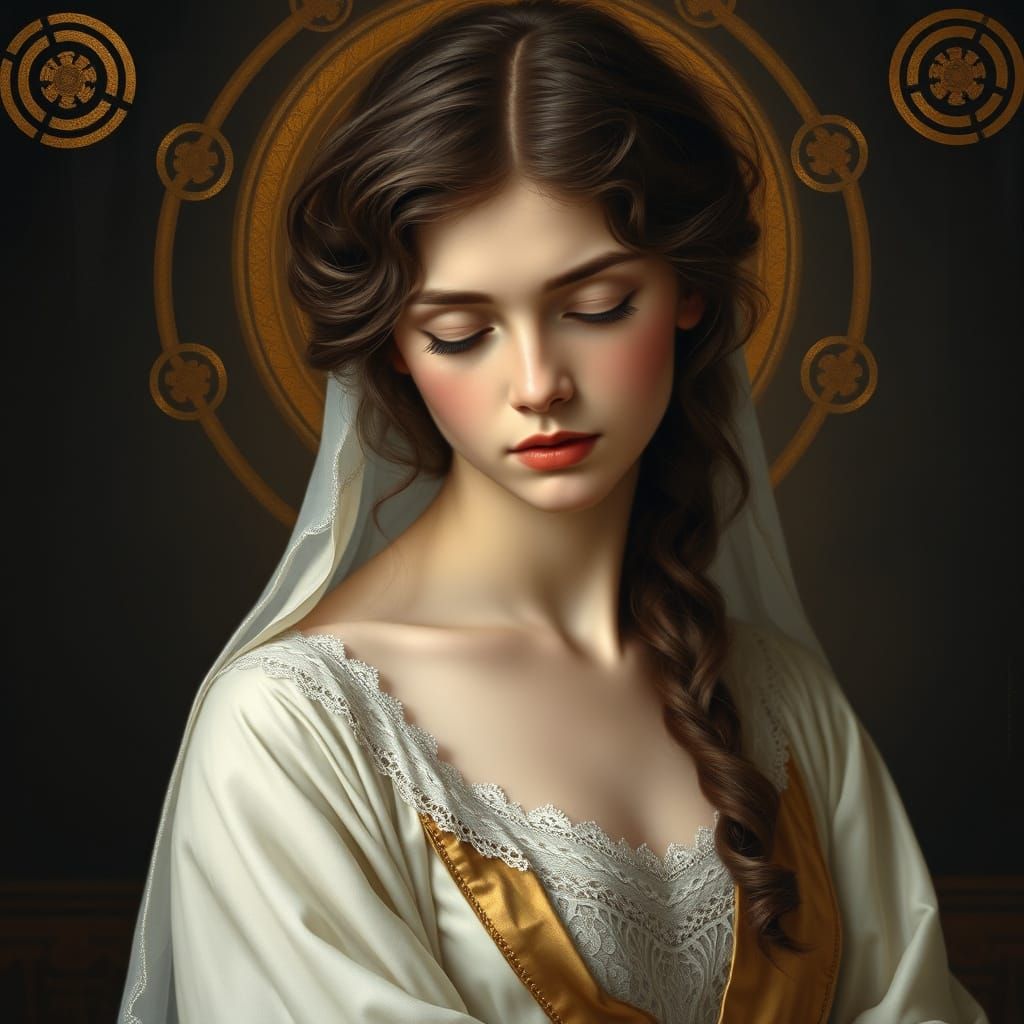 Ethereal Renaissance Beauty in Soft Focus