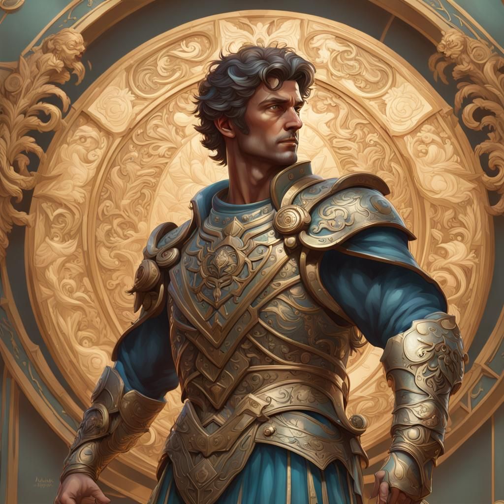 Perseus Portrait in Art Nouveau Style