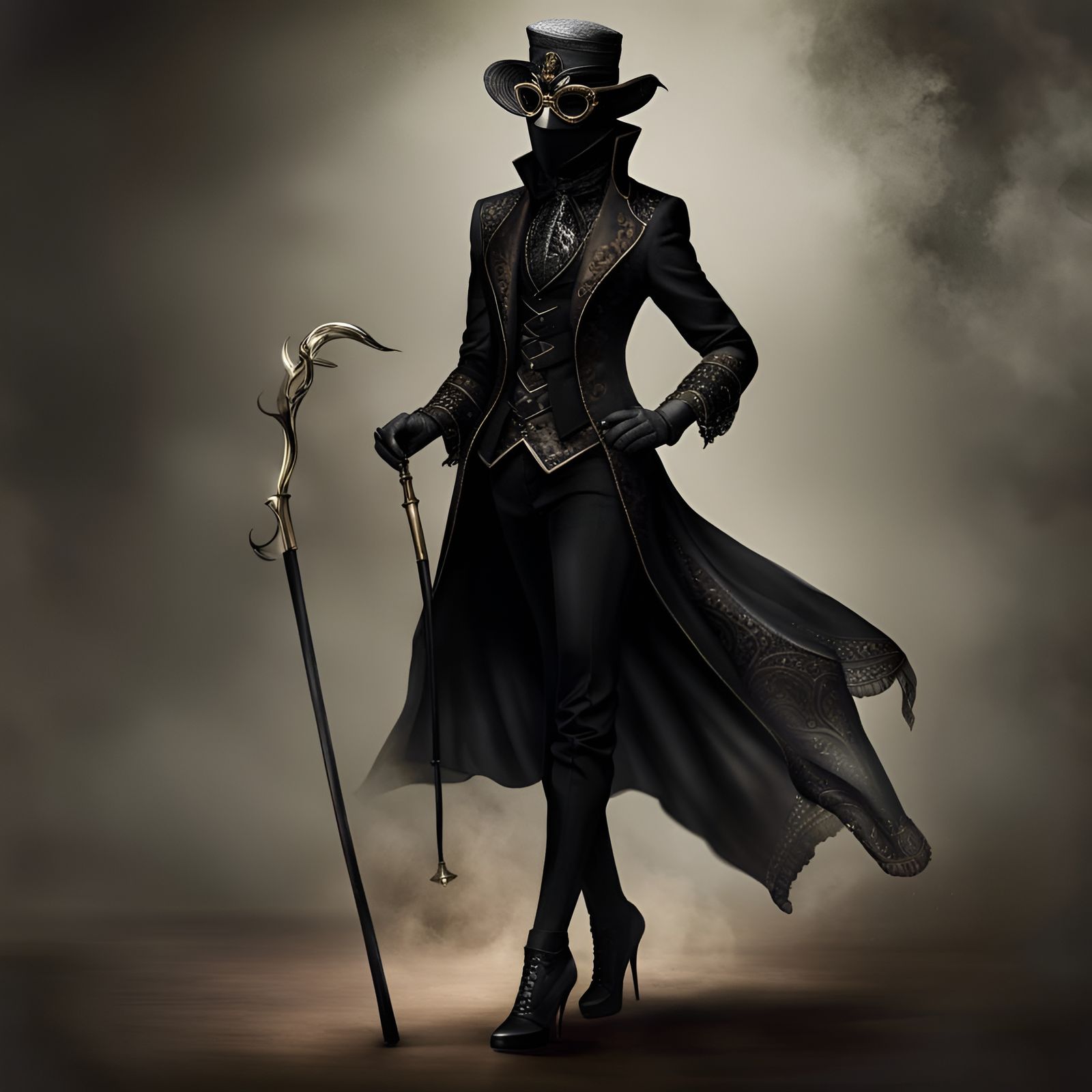 Extravagant Masquerade Outfit for a Doctor in Graffiti Art