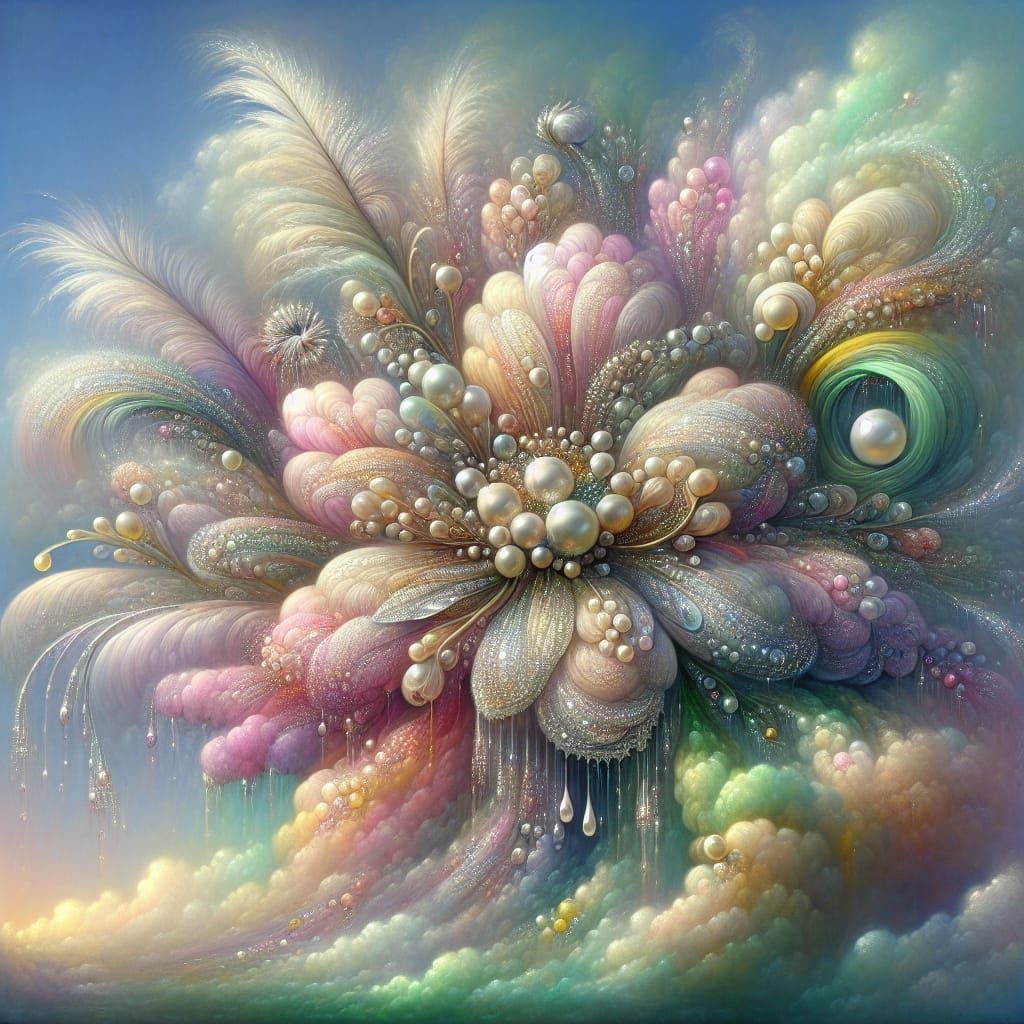 Whimsical Floral Dream in Soft Pastels