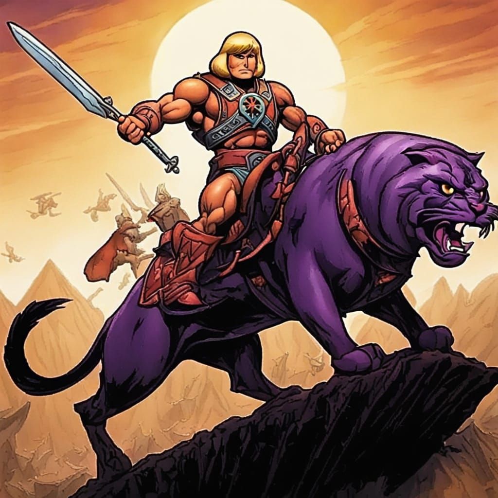 He-Man and Battle-Cat Charge into Battle