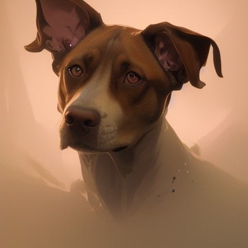 Hyperdetailed Portrait of Dogs in Art Nouveau Style