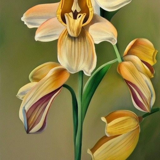Cymbidium Flower Profile: A Vibrant Botanical Painting