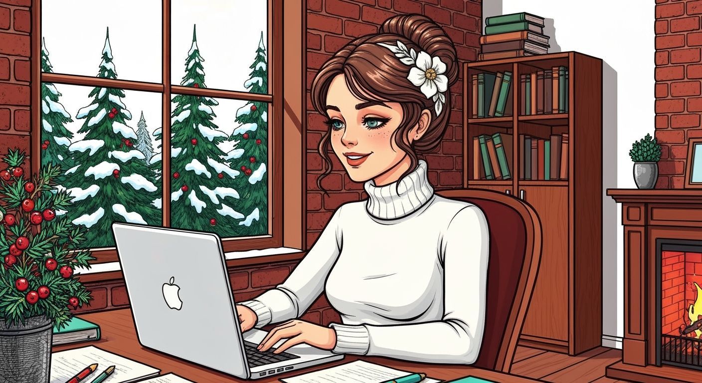 Lanlalita Logo: Woman Working in Cozy Victorian Room