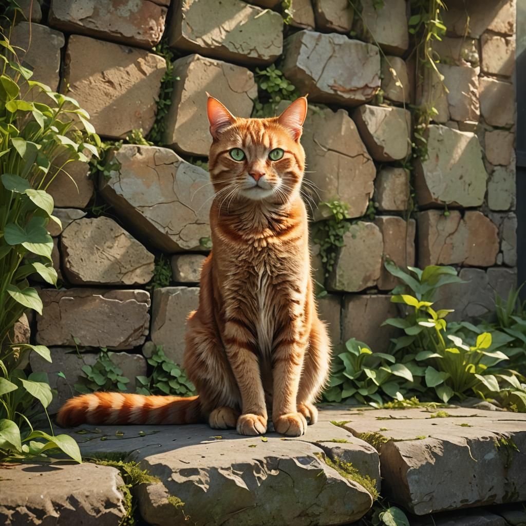 Red Tabby Cat in Silent Ruin Concept Art