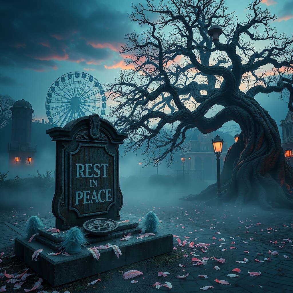 Ethereal Memorial in Abandoned Mystical Fantasyland