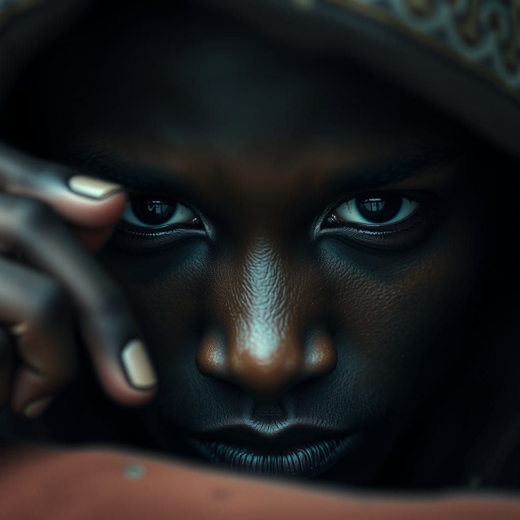 Melanin's Intimate Gaze in Cinematic Hyperrealism