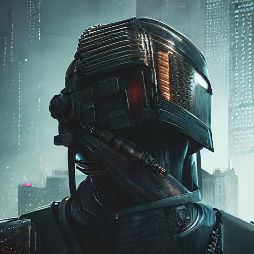 Cyberpunk Knight Armored Swordsman Render