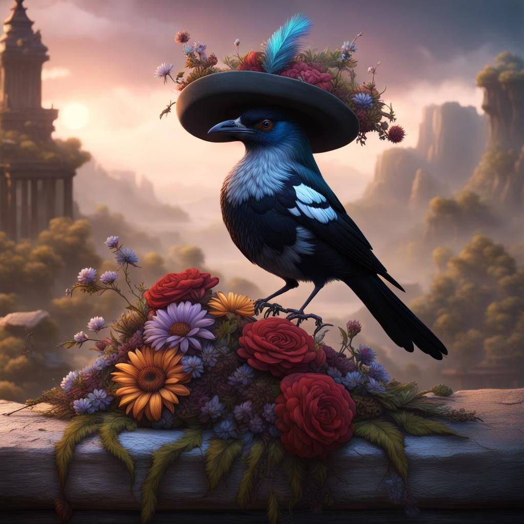 Magpie in Prehistory Awaits Time Machine