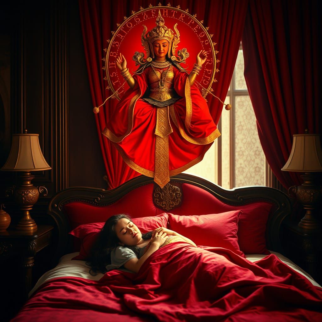 Golden Goddess of Serenity in Cinematic Slumber