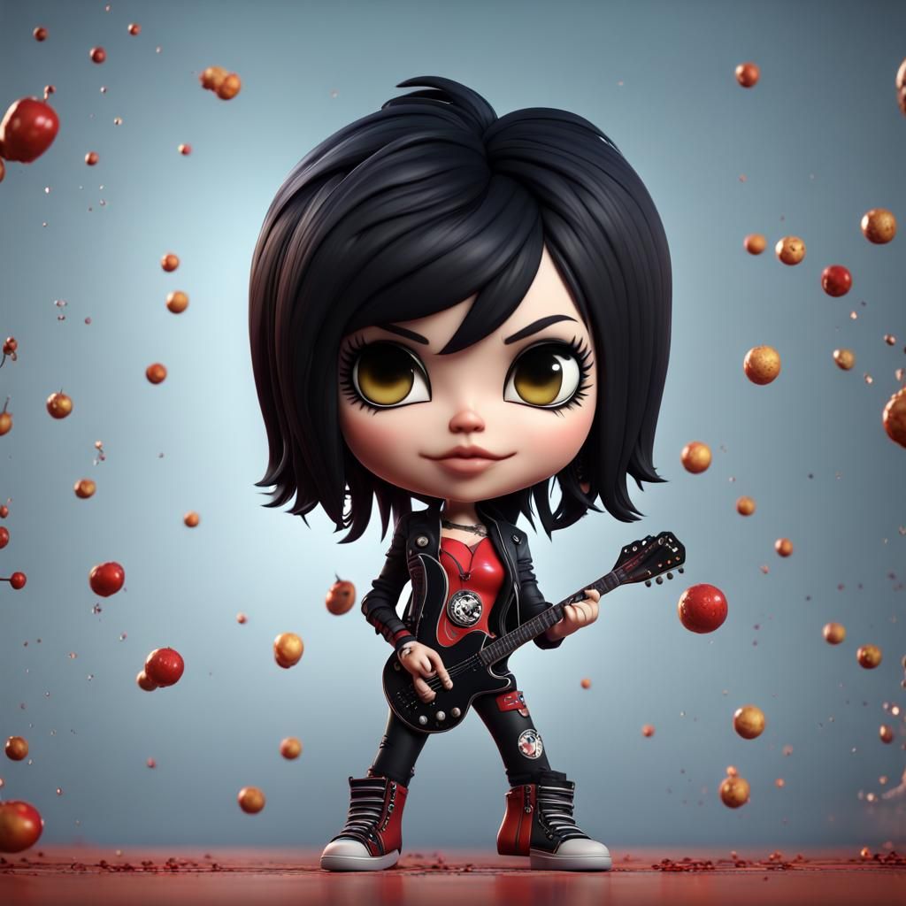 Joan Jett as Cute Chibi: Detailed Matte Painting