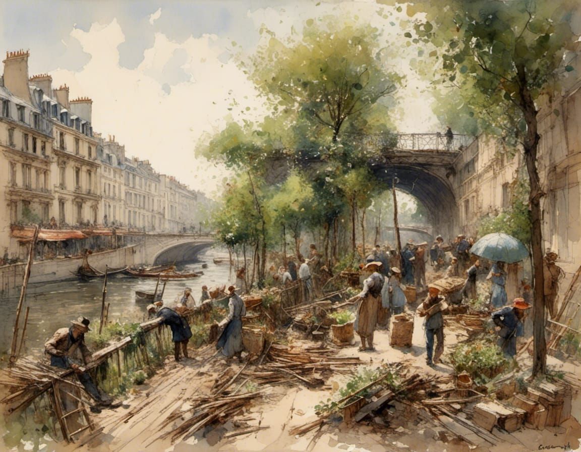 Eiffel Tower Construction, Paris 1880