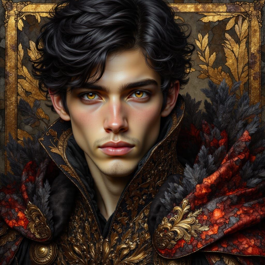 Handsome Fantasy Man in Ornate Garb