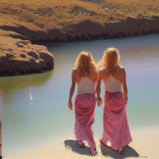 Two Women in Oil Painting by James Gurney