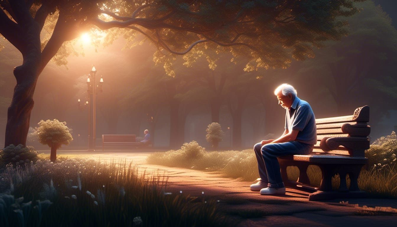 Ethereal Image of Man Contemplating Deceased Brother