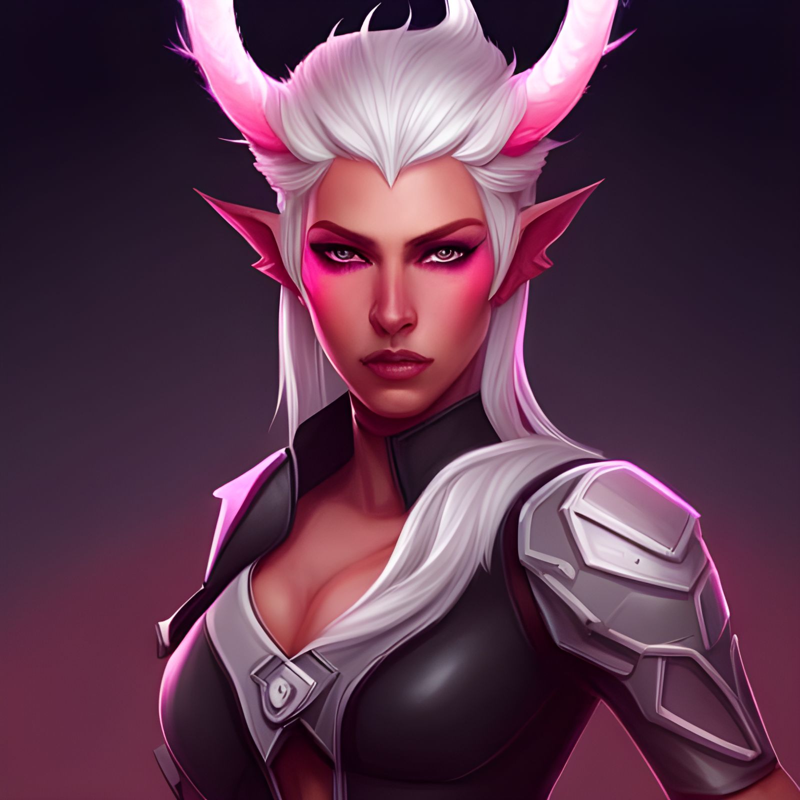 Tiefling Ranger Portrait with Wolf Features