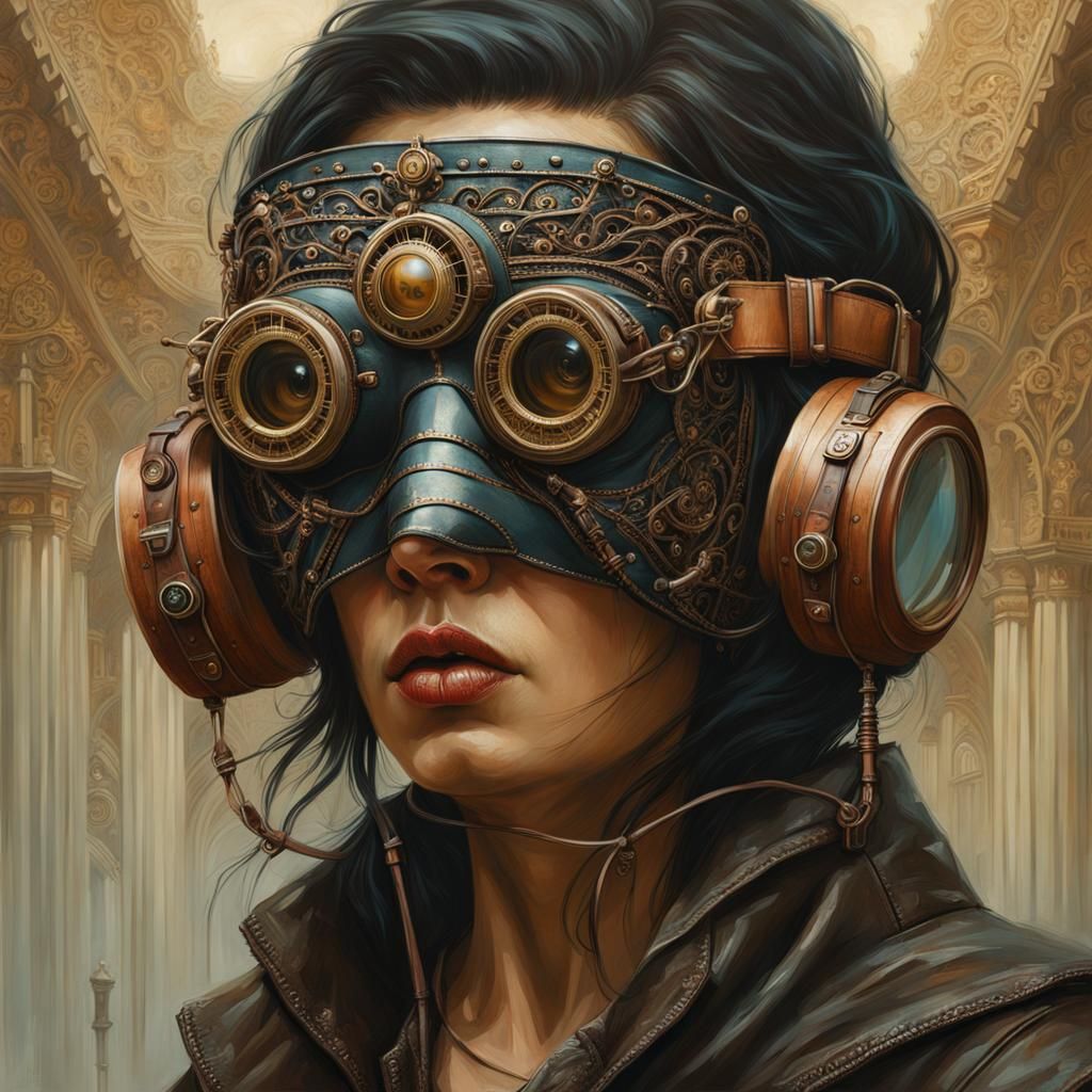 Woman in Mask, Art by Alejandro Burdisio