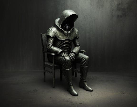 Depressing Alien in Gloomy Digital Art