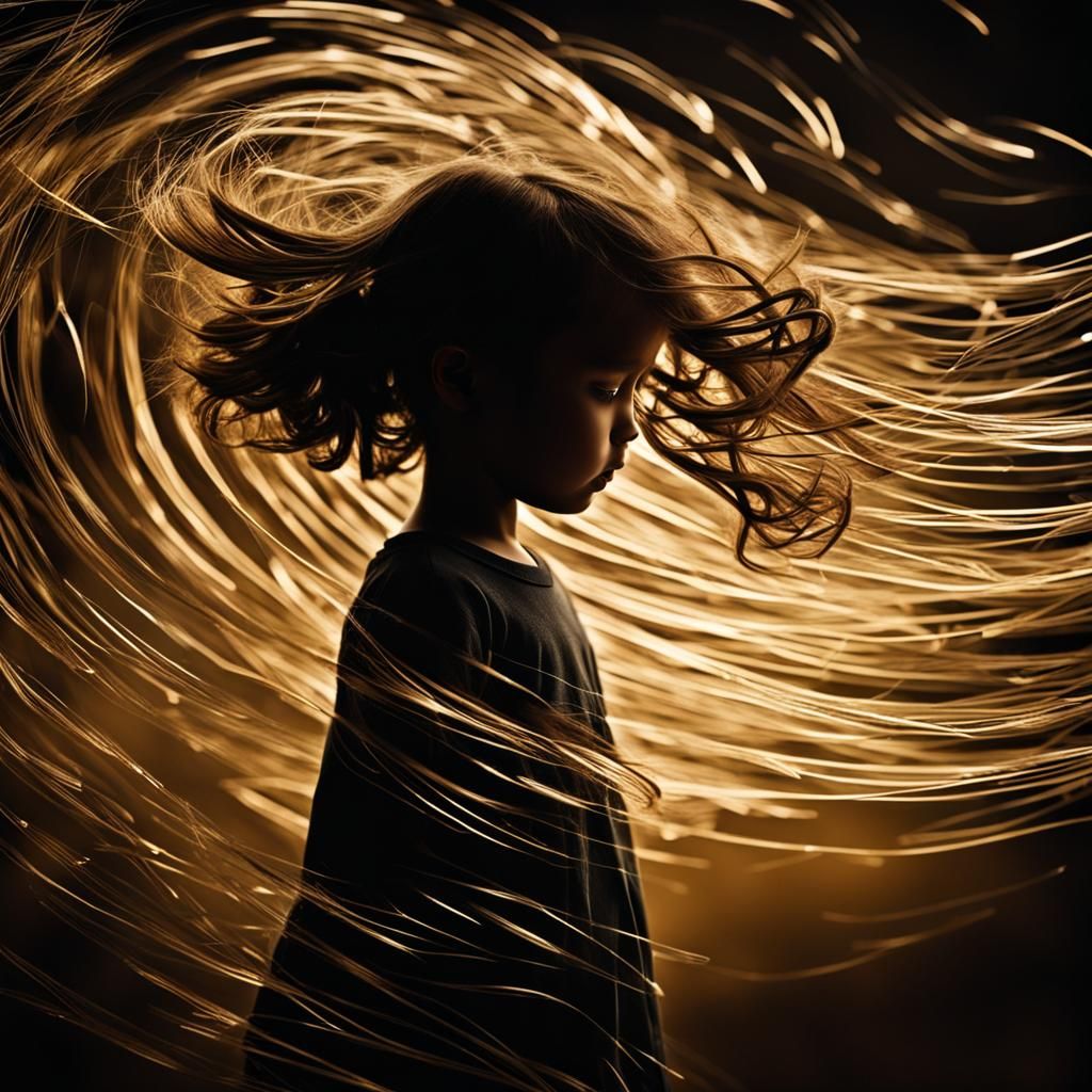 Wind Art Photography Featuring Little Girl