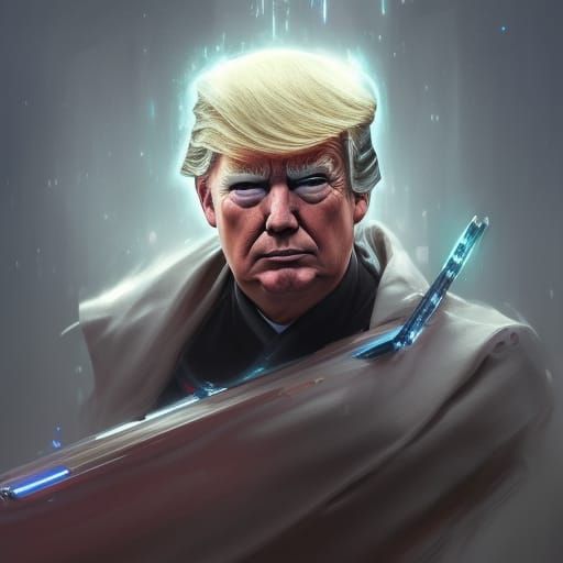 Donald Trump as Jedi Knight: Hyperdetailed Portrait