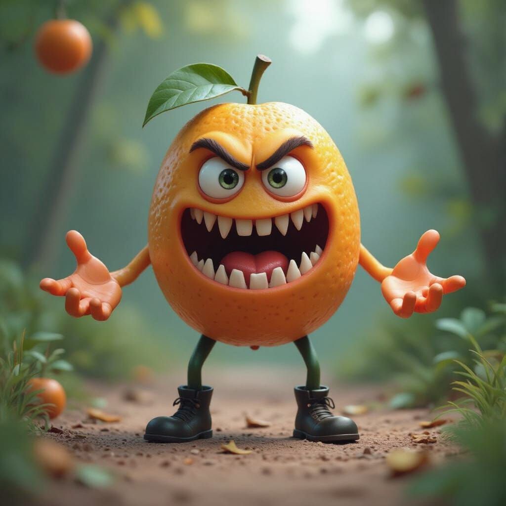 Muscular Water Apple Humanoid in Realistic 3D