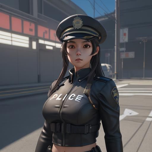 LAPD Rookie Officer in 3D Anime Style