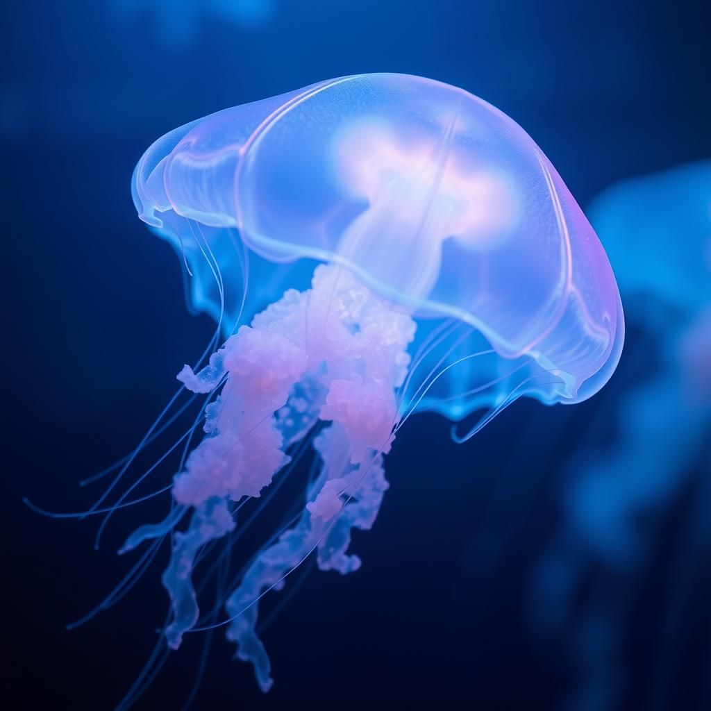 Bioluminescent Jellyfish Dreamscape in a Digital Art Style