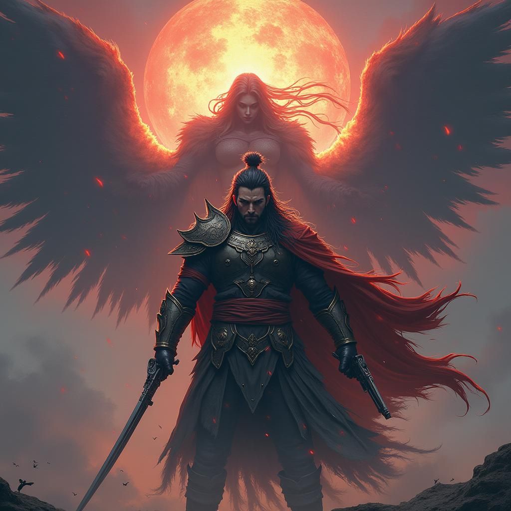 Yasuo and Miss Fortune with Ominous Atrox in Dreamlike Scene