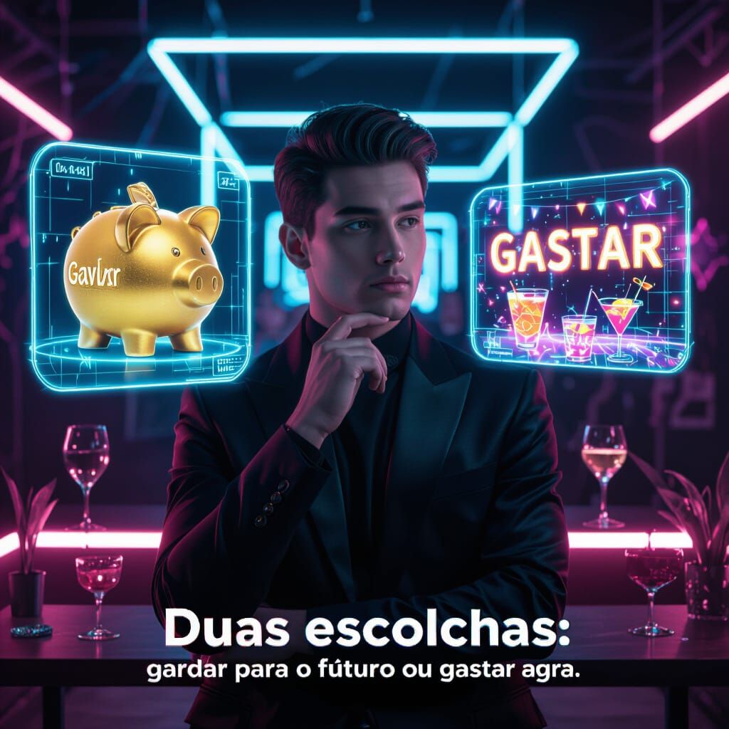 Young Man's Choice: Saving vs. Spending in Cyberpunk Style