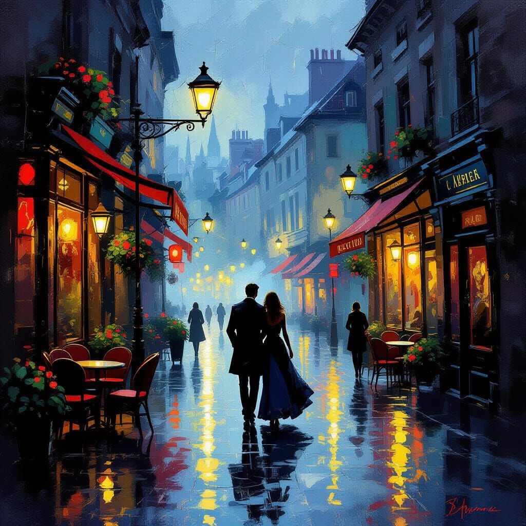 Atmospheric Painterly Scene, Beautifully Lit