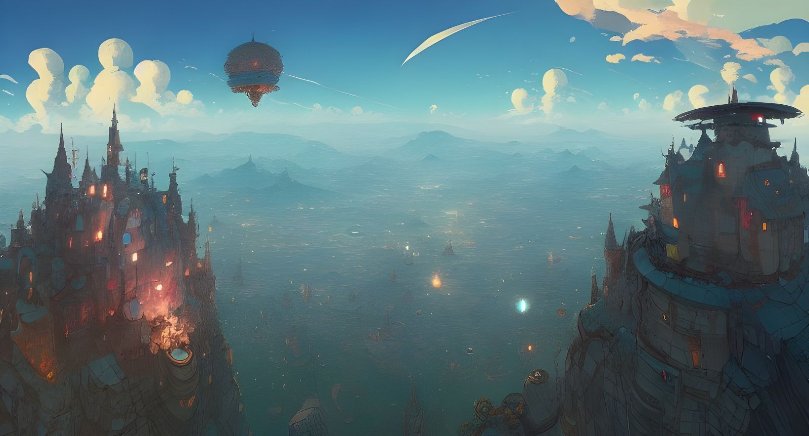 Castle in the Sky Digital Illustration