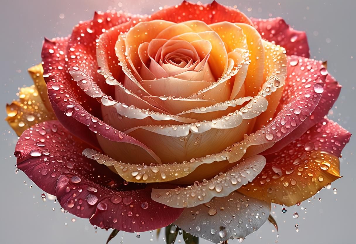 Reflective Rose: A Fantasy Illustration in 16k