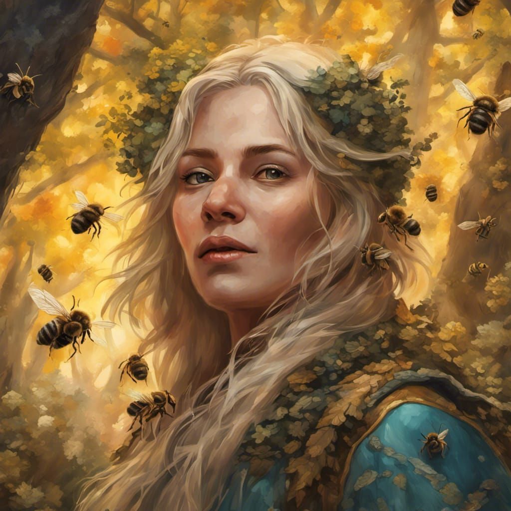 Bernadette as a Dwarven Druid, Hyperrealistic Art