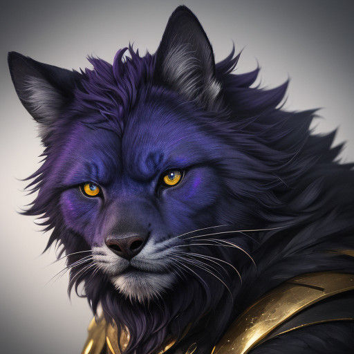 Majestic, Hyperrealistic Animal Portrait in Vibrant, Gradien...