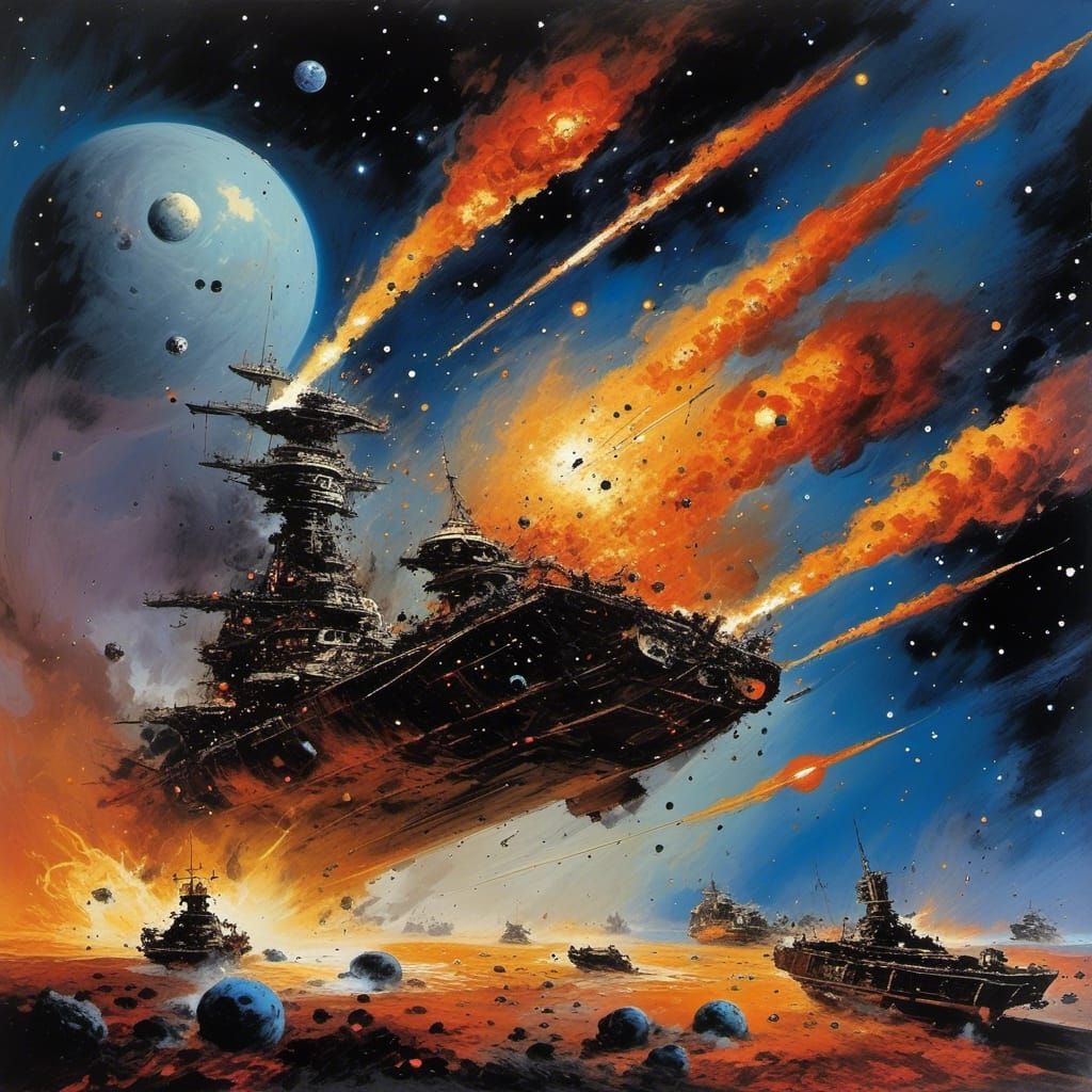 Fiery Attack Ships Off Orion's Shoulder