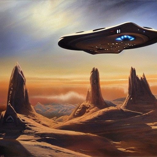 Star Trek Scene as Oil Painting