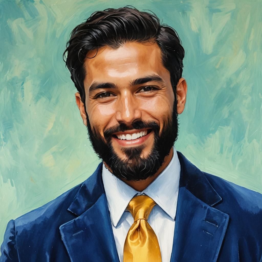 Elegant Man in Velvet Suit with Mountain Backdrop