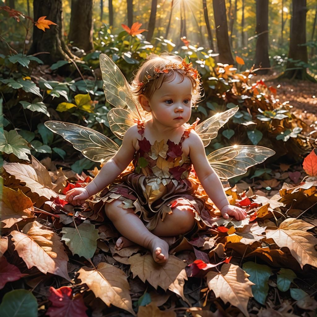 Adorable Baby Fairy in Impressionistic Style