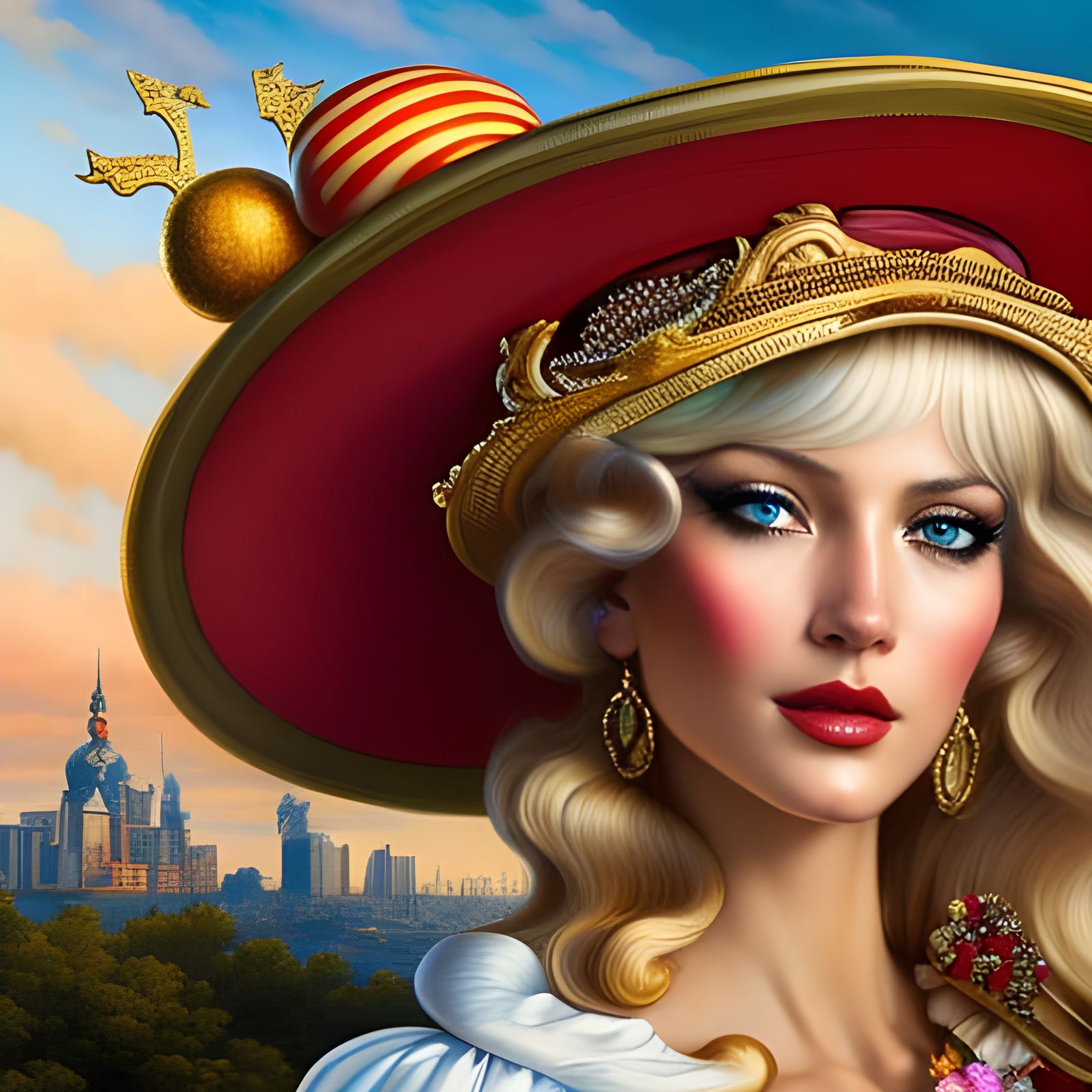 Hamburger Hat: Rococo Blonde in 8K