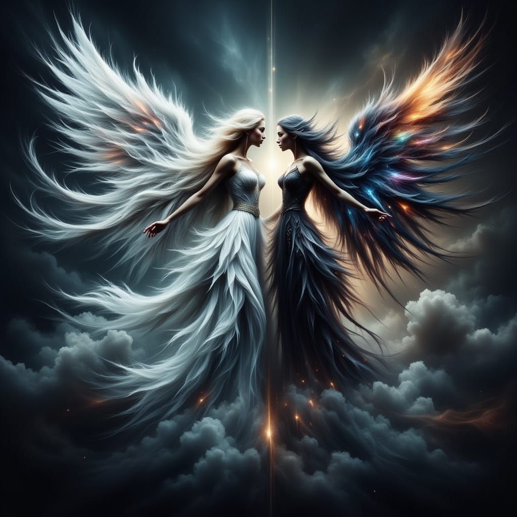 Ethereal Light Angel vs Ominous Dark Angel